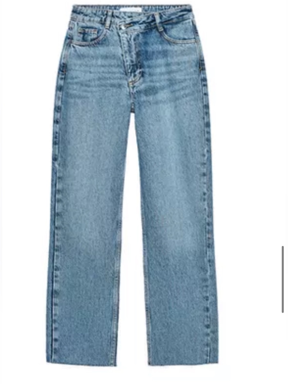 Zara HIGH WAISTED CROSSOVER WAIST STRAIGHT JEANS